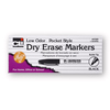 Charles Leonard Dry Erase Markers, Pocket Style, Bullet, Black, 12 Per Pack, PK3 47320